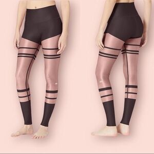 Alo Yoga Airlift Anthracite High Rise Dark Gray Pale Pink Legging